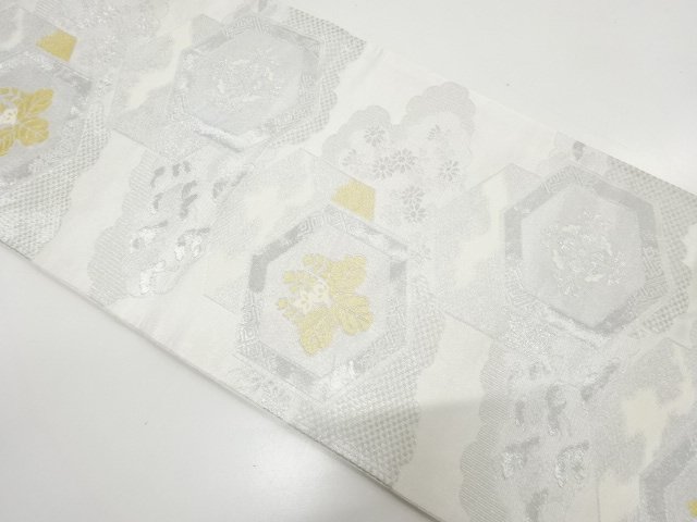 亀甲に桐・華紋織り出し　袋帯